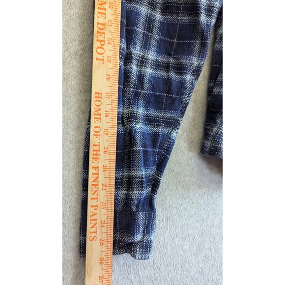 Woolrich Men Shirt XXL Blue Plaid Shacket Heavy Weight Pockets Warm Button Up - Picture 9 of 11